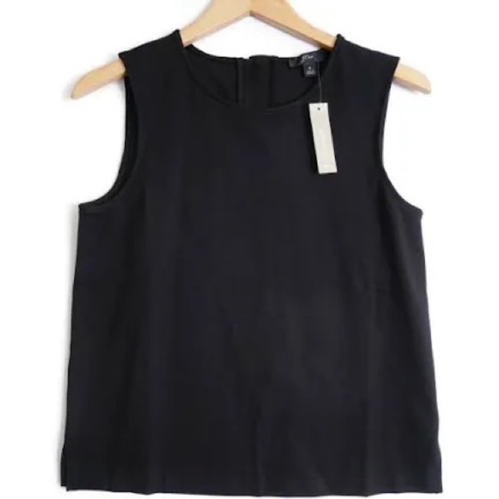 J crew Black Jeweled Button Back Ponte top sz S, $69.50 NWT